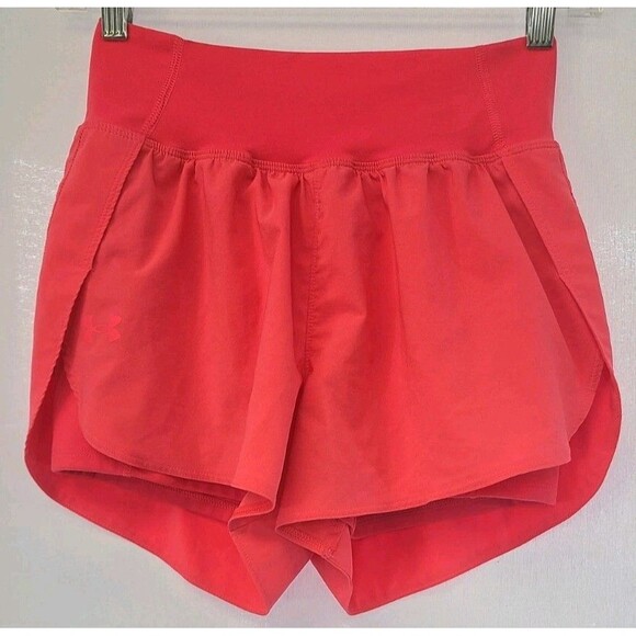 Under Armour Compression Lined Shorts Pink Womens Sz Small 3" Running Training - Picture 1 of 7